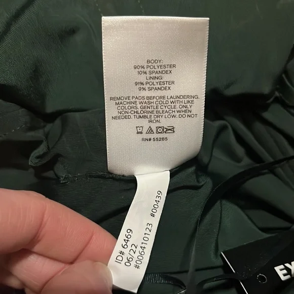 🆕 NWT Express Bodycon Forest Green Velvet Cowl Neck Corset Top in Womens size S - Picture 6 of 7